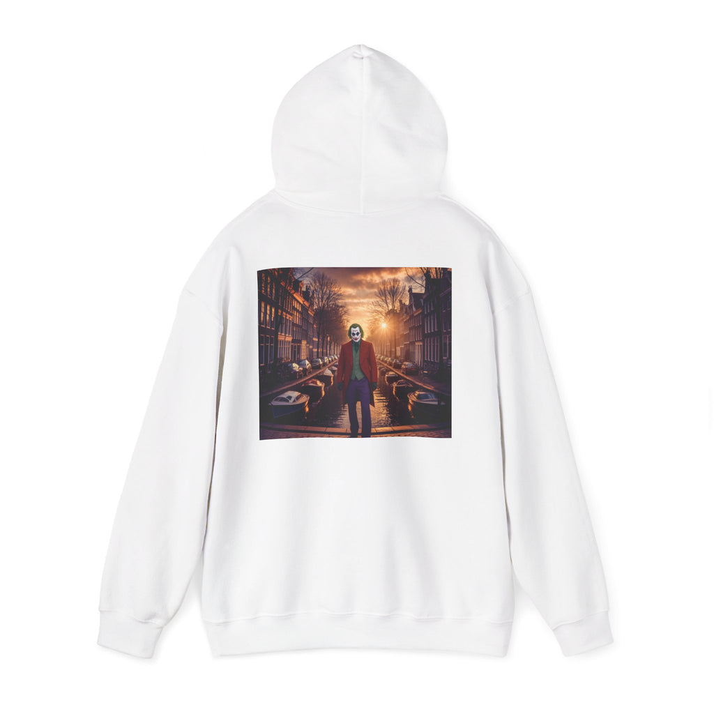 Urban Vibes Unisex Hoodie - Amsterdam & Joker Graphic Sweatshirt, Streetwear, Casual Outfit, Unique Gift, Graphic Design Apparel