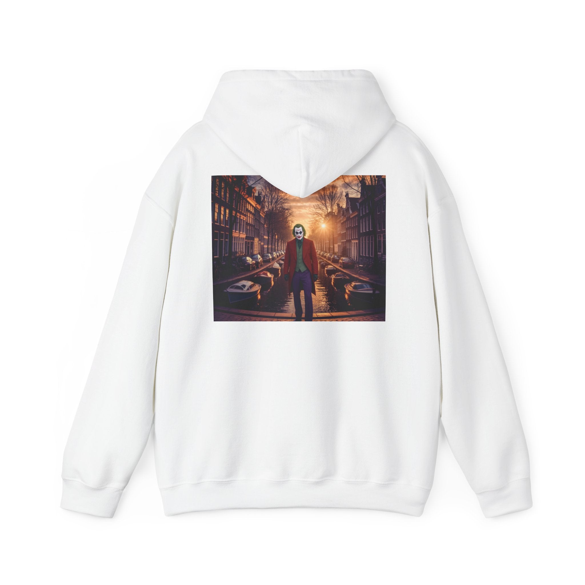 Urban Vibes Unisex Hoodie - Amsterdam & Joker Graphic Sweatshirt, Streetwear, Casual Outfit, Unique Gift, Graphic Design Apparel