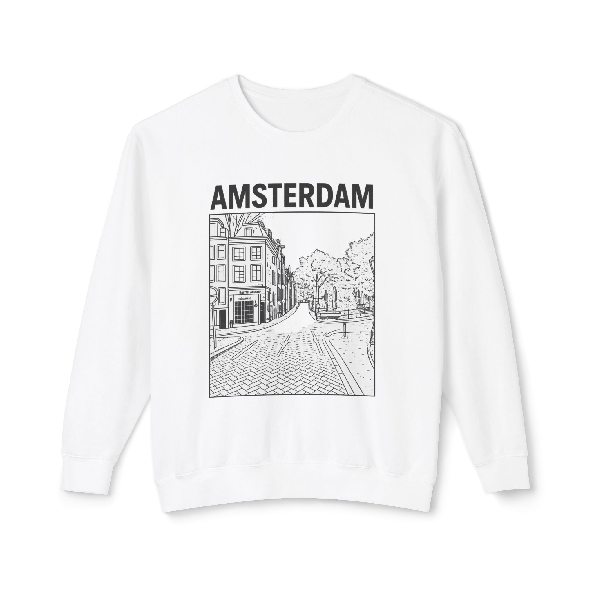 Amsterdam Graphic Crewneck Sweatshirt, Travel Gift, Cozy Sweater, Vintage Design, Unisex Apparel, New Home Decoration