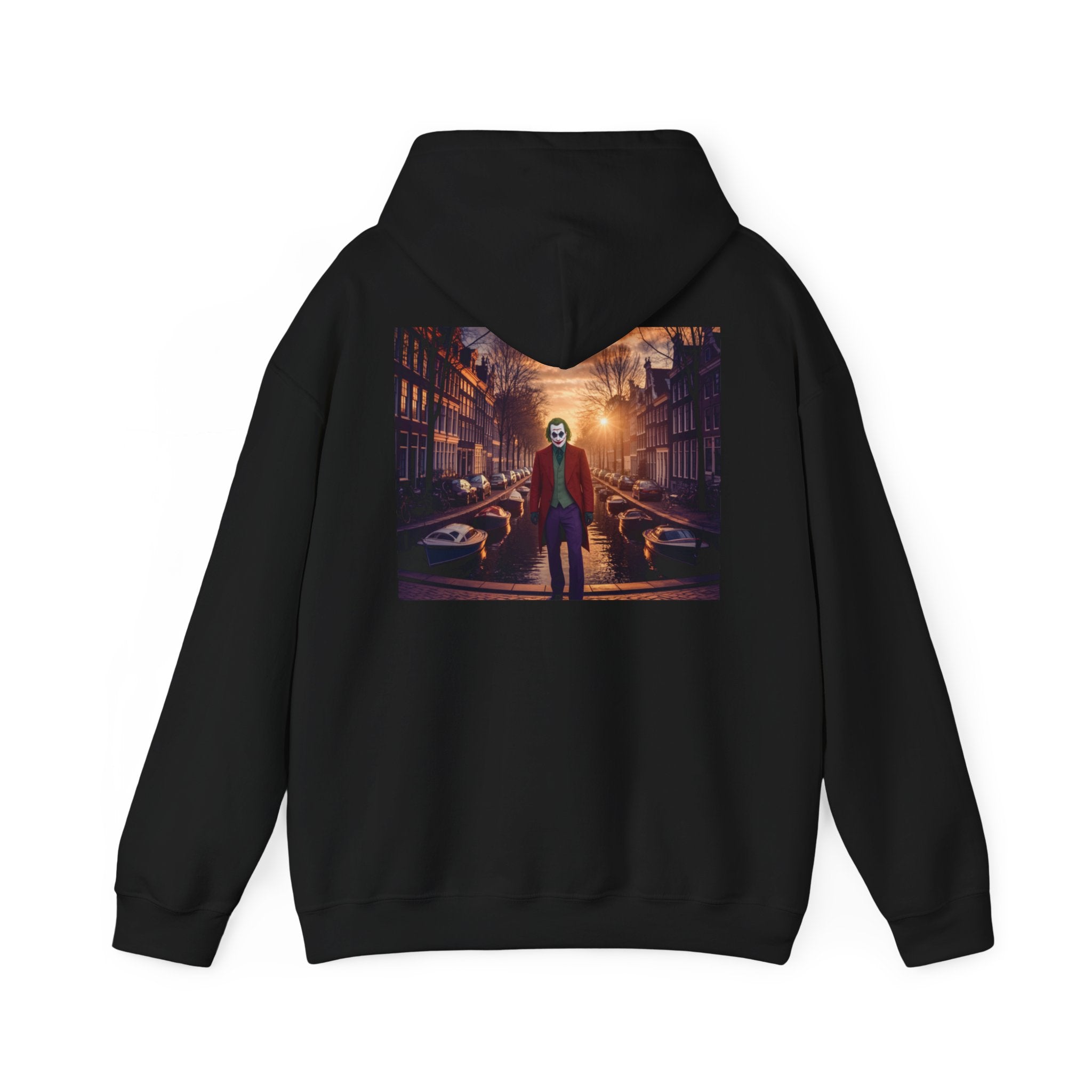 Urban Vibes Unisex Hoodie - Amsterdam & Joker Graphic Sweatshirt, Streetwear, Casual Outfit, Unique Gift, Graphic Design Apparel
