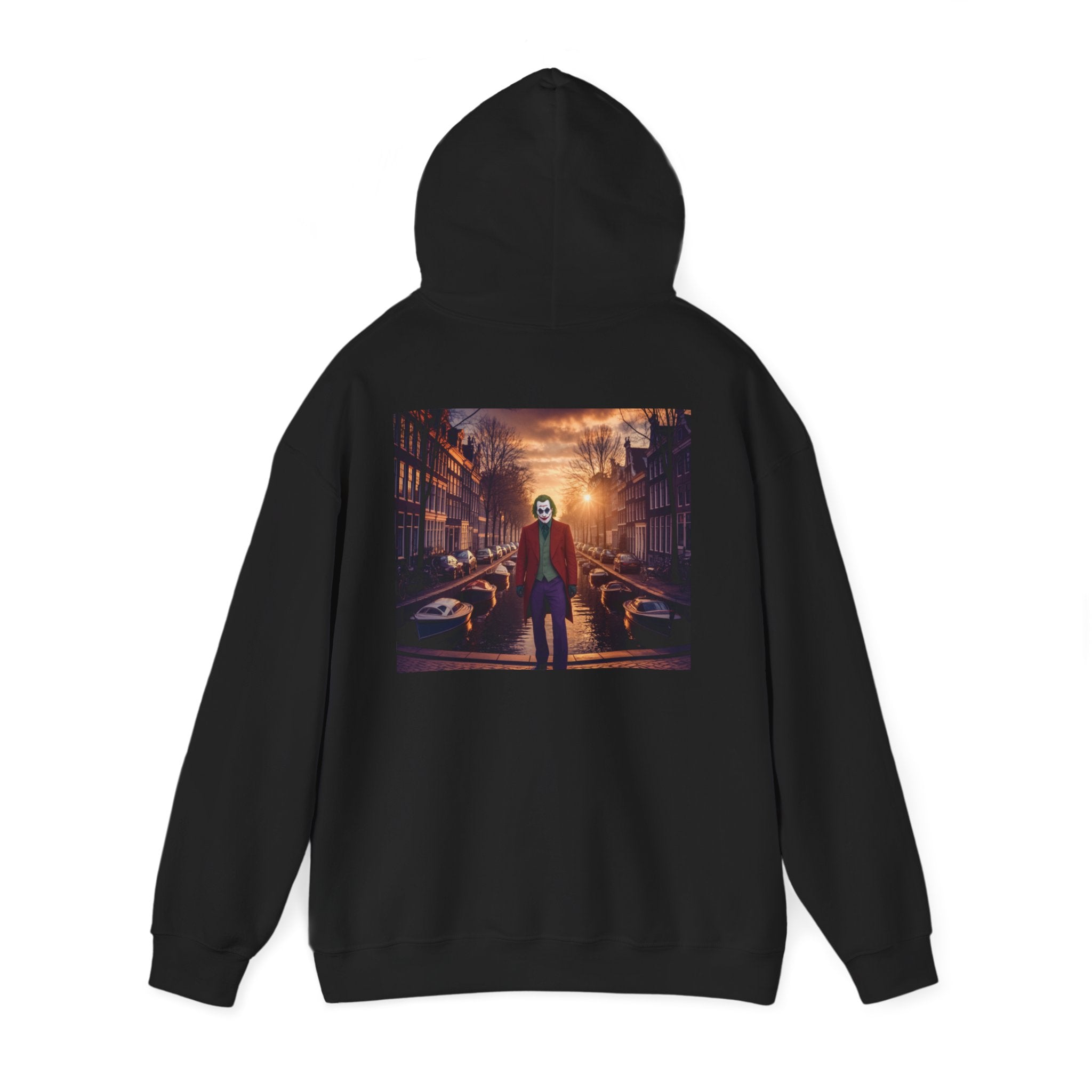Urban Vibes Unisex Hoodie - Amsterdam & Joker Graphic Sweatshirt, Streetwear, Casual Outfit, Unique Gift, Graphic Design Apparel