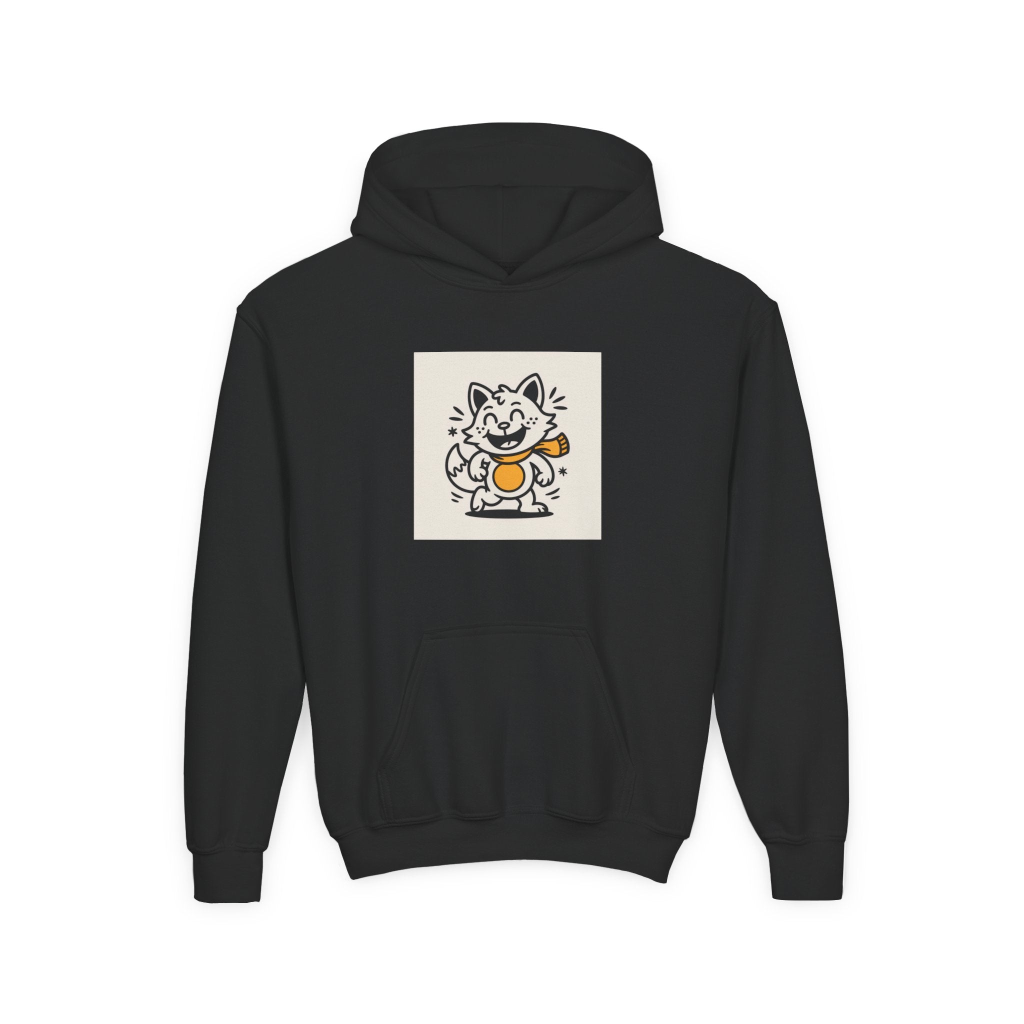 Youth Hoodie with Adorable Cat Design, Cute Sweatshirt, Kids Apparel, Fun Gift for Birthdays, Cozy Cat Lover Hoodie, Animal Print Hoodie