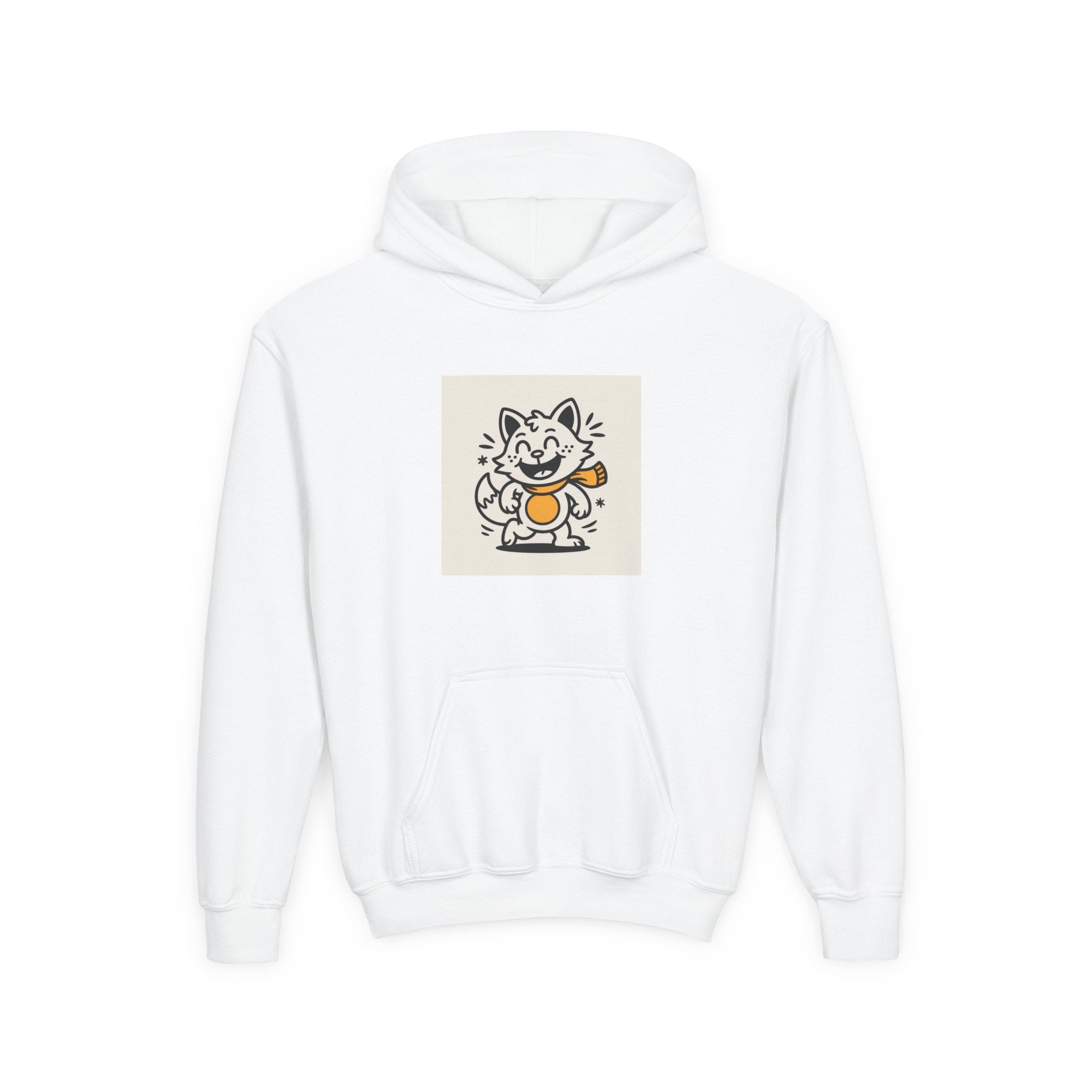 Youth Hoodie with Adorable Cat Design, Cute Sweatshirt, Kids Apparel, Fun Gift for Birthdays, Cozy Cat Lover Hoodie, Animal Print Hoodie