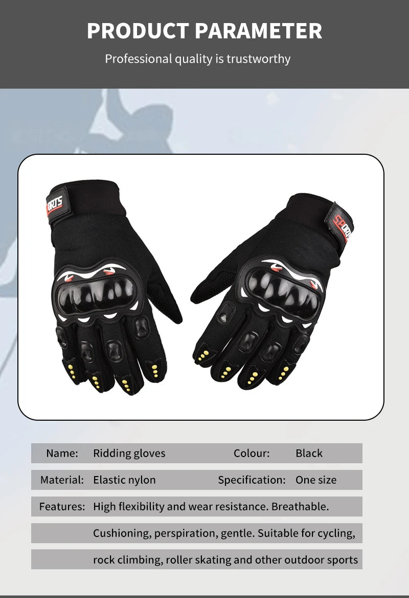 Breathable Protective Bicycle Motorcycle Full Finger Gloves Outdoor Sports Tactical Gloves Riding Hard Shell Half Finger Gloves